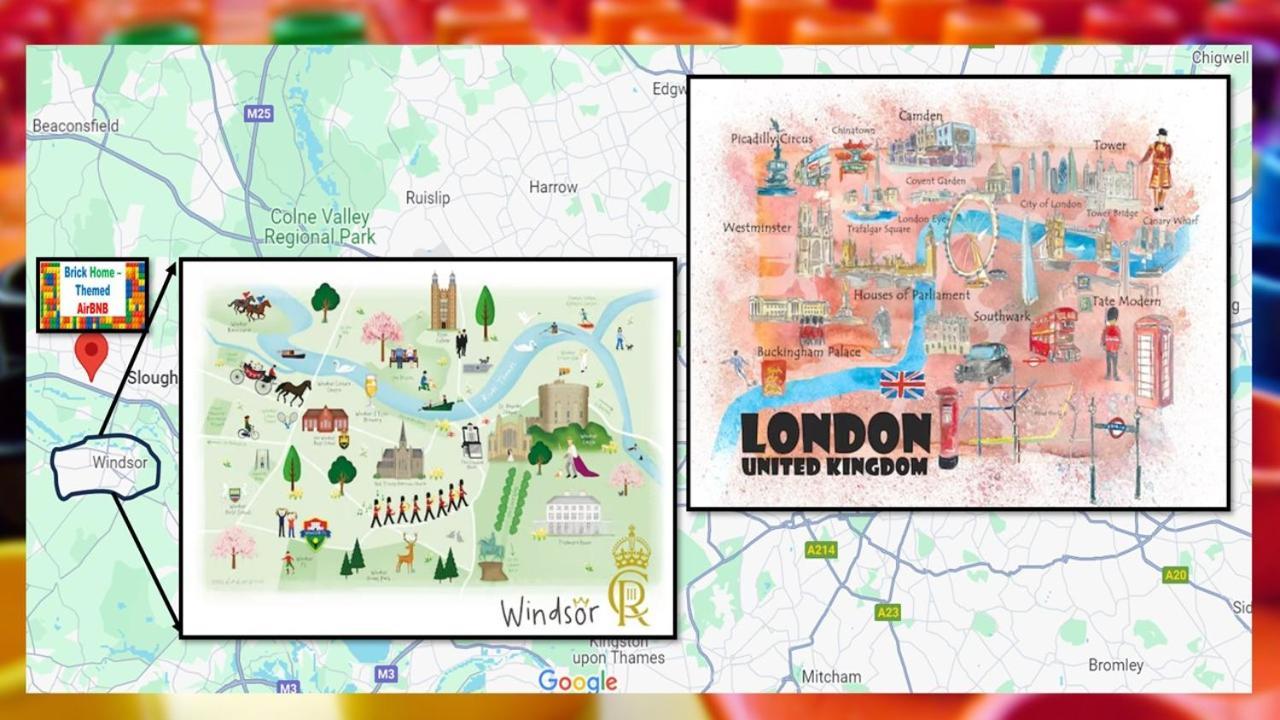 Royal Brick Home - Sleeps 5 To 6 - No Ulez - Tube Nearby - Free Parking - Lego Themed Slough Eksteriør bilde